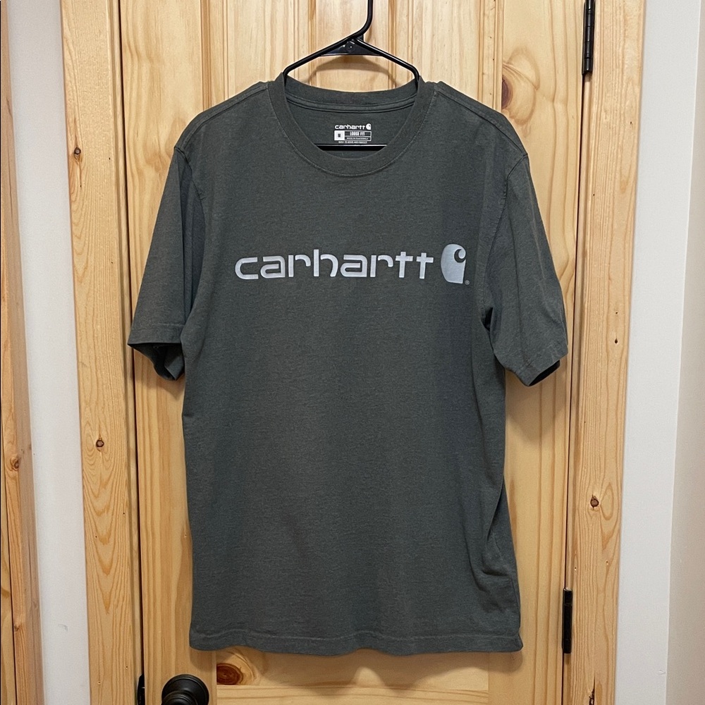 Carhartt Men's Charcoal/Green Short Sleeve Tee
